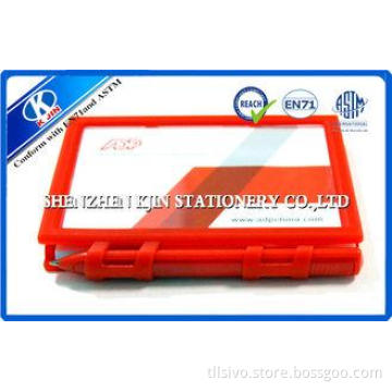 Red Hard Cover Memo Sticky Notes With Ball Pen , Sticky Blo